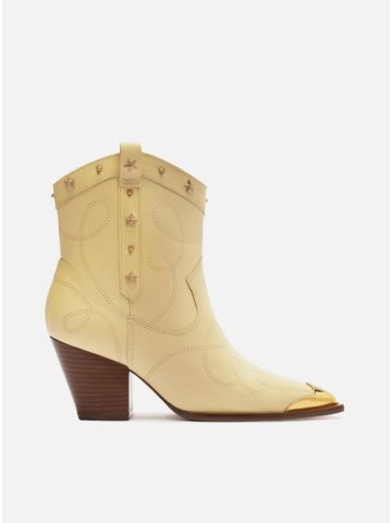 Bota Arezzo Western Ponteira Pale Yellow