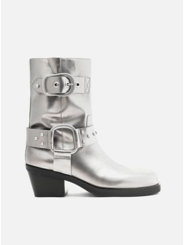 Bota Arezzo Cano Curto Montaria West Prata